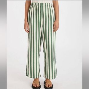 Zulu and zephyr striped green 100% cotton GOTS twill trousers pants euc